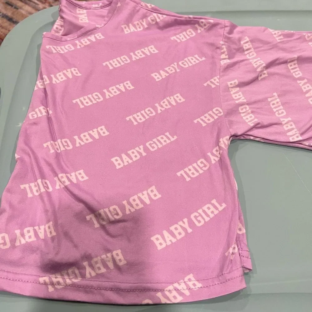 Girls sleep set (crop top and biker short)